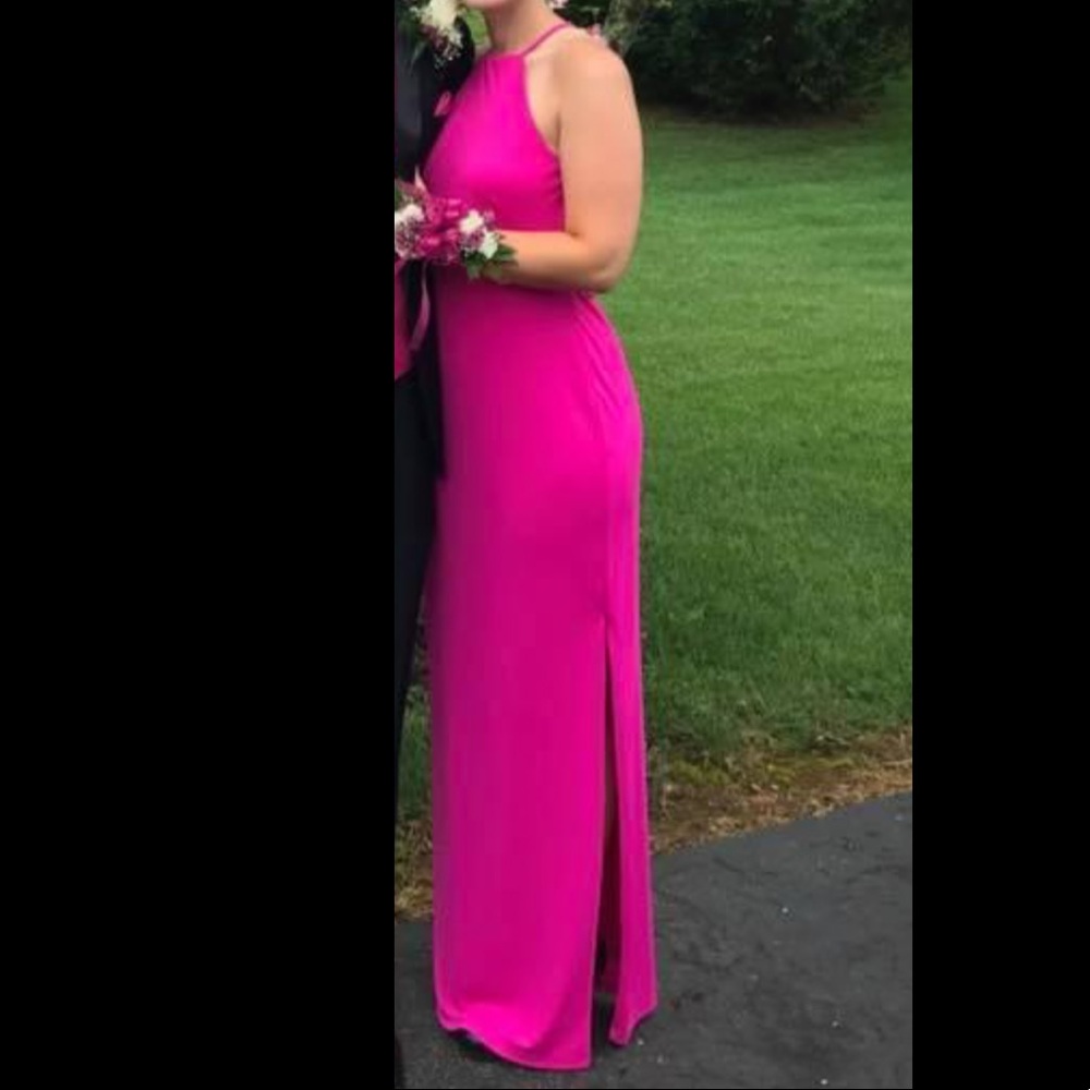Polo Ralph Lauren fuchsia halter top gown